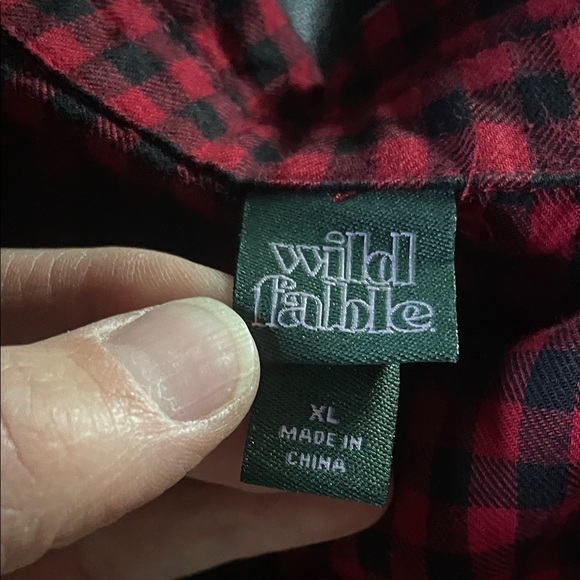 Wild Fable Red and Black Checkered Top - Picture 2 of 4